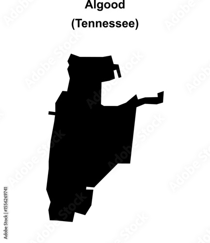 Algood (Tennessee) blank outline map