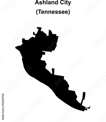 Ashland City (Tennessee) blank outline map