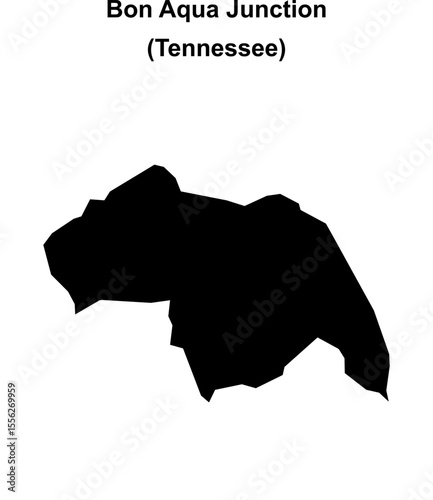 Bon Aqua Junction (Tennessee) blank outline map