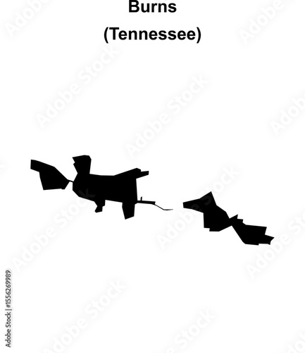 Burns (Tennessee) blank outline map