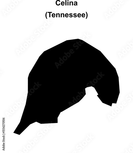 Celina (Tennessee) blank outline map