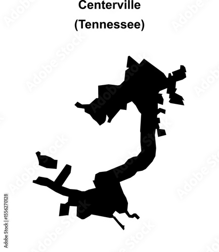 Centerville (Tennessee) blank outline map