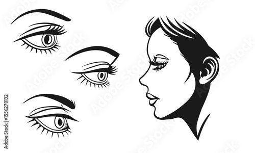 Eye Silhouette Vector Set – 8 Unique Expressions and Shapes