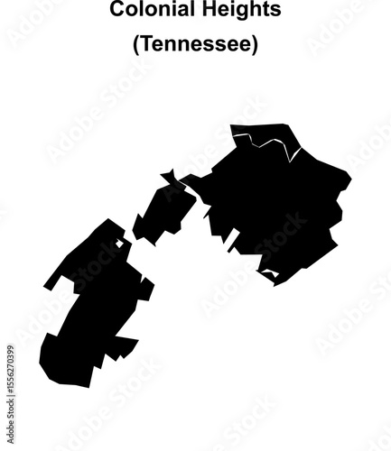Colonial Heights (Tennessee) blank outline map