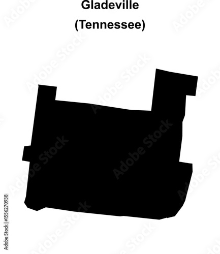 Gladeville (Tennessee) blank outline map