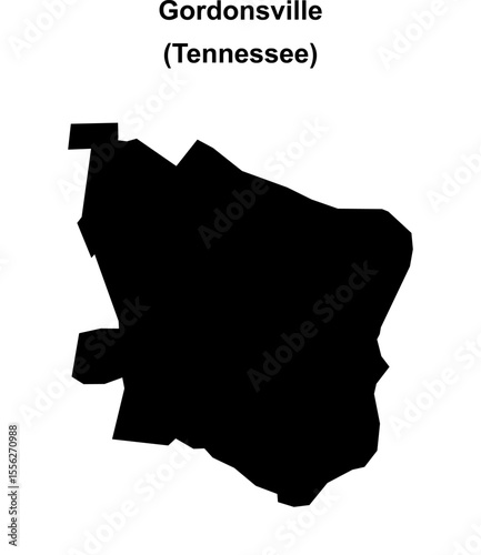 Gordonsville (Tennessee) blank outline map