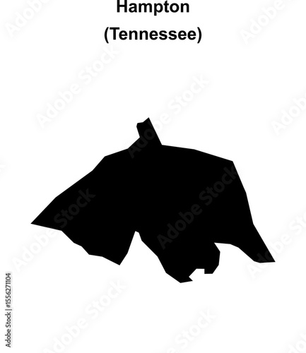 Hampton (Tennessee) blank outline map