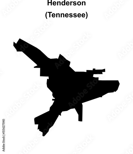 Henderson (Tennessee) blank outline map