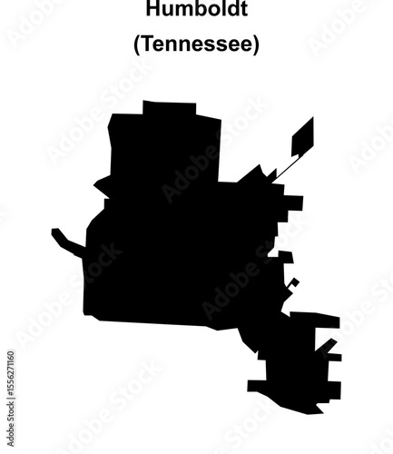 Humboldt (Tennessee) blank outline map