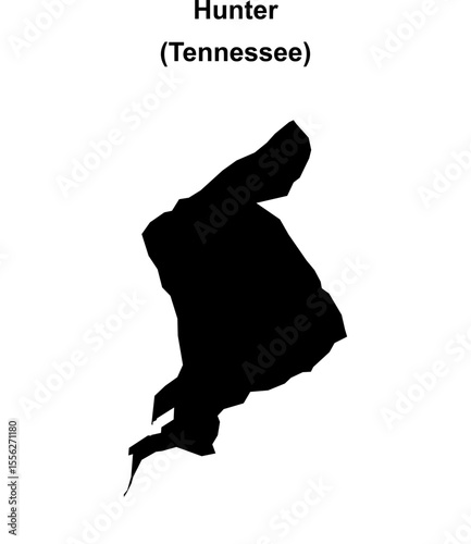 Hunter (Tennessee) blank outline map