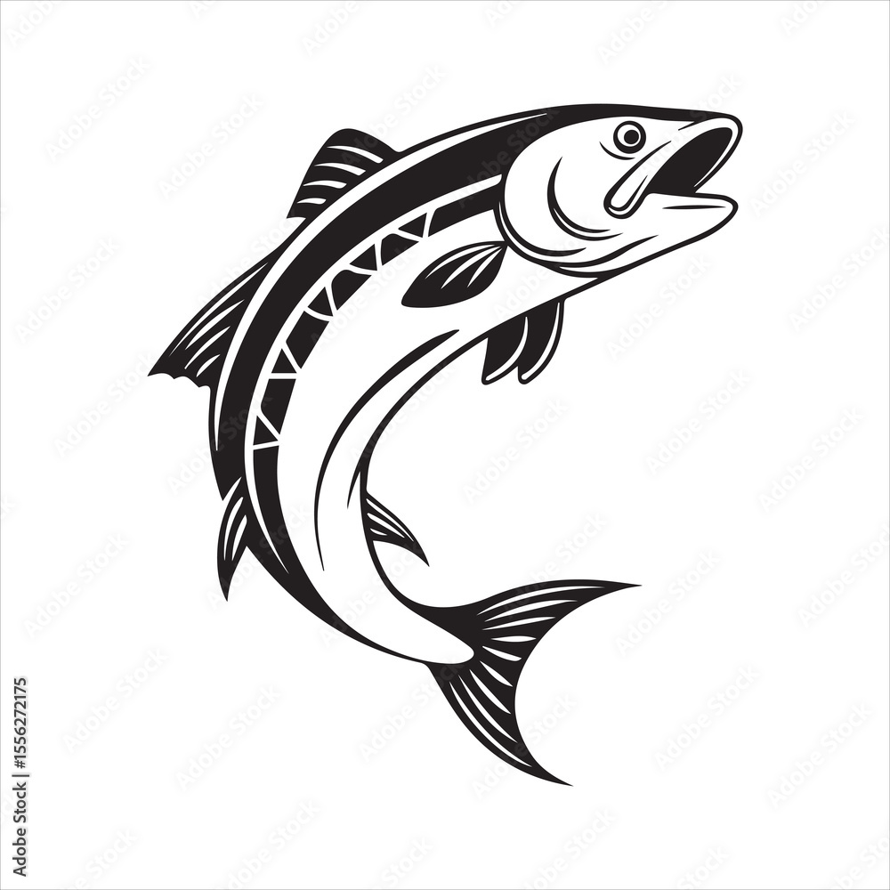 Naklejka premium basa sea fish vector illustration