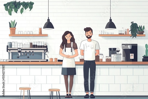 couple drinking coffee in cafe