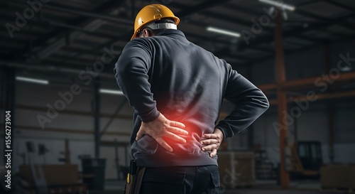Construction Worker Suffering from Back Pain at Work