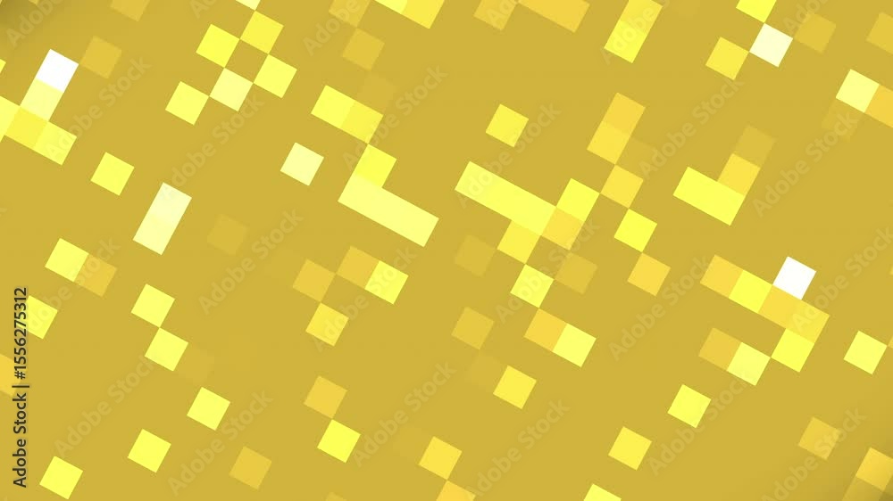 Padrão Abstrato de Quadrados Dourados e Amarelos
