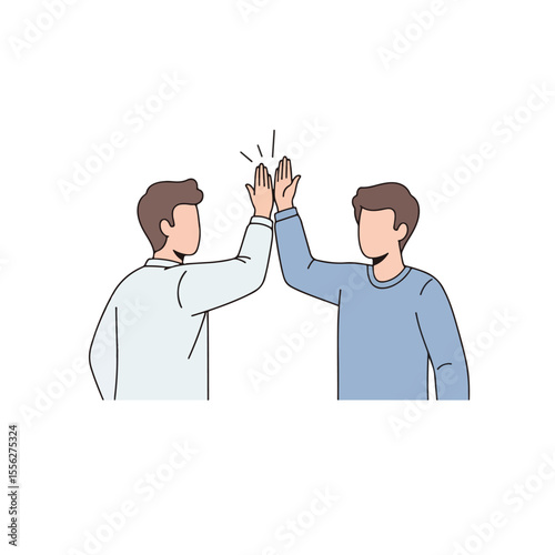 Vector of two people shaking hands as a sign of friendship