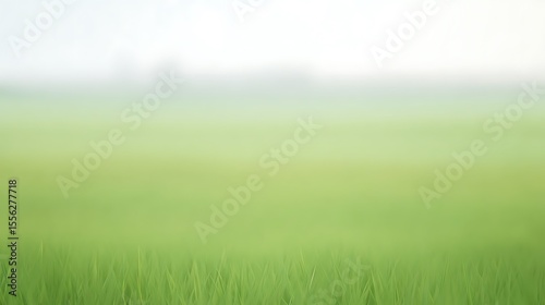 Soft dreamy green grassy field scene