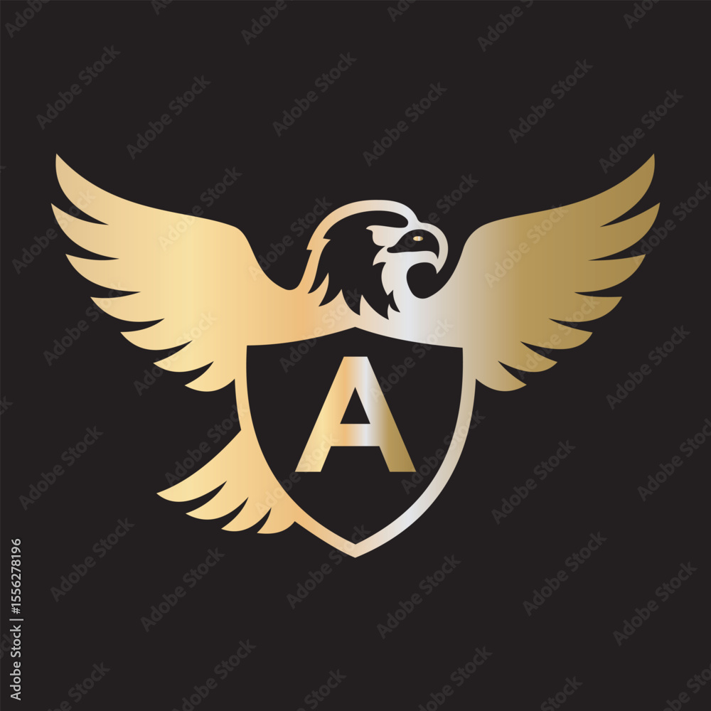 Obraz premium Initial Eagle Logo combine with letter A vector template 