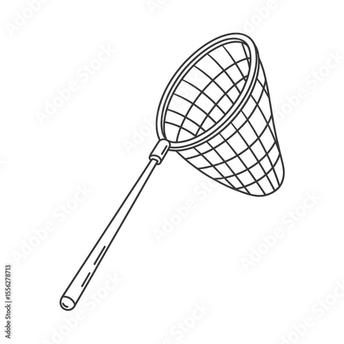 Butterfly net outline illustration for catching insects and butterflies