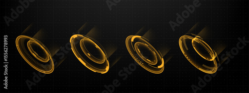 Futuristic head-up display vector elements. Virtual user interface hud graphic concept. Digital hi-tech circle technology for UI.