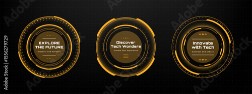 Futurist hud vector graphic elements. Digital technology concept background. Sci fi interface for smart display.