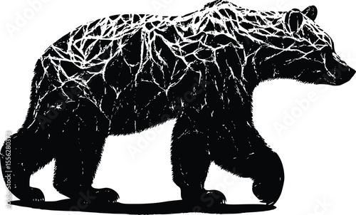Majestic Bear Vector Silhouette Nature Graphic Design Artwork