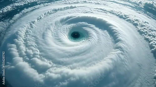 Mesmerizing hurricane from space showcasing its powerful winds and immense size over a vast ocean.