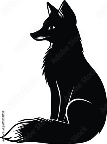 Elegant Vector Silhouette Fox Profile Illustration Design