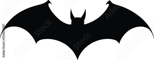 Vector Halloween Bat Silhouette Dark Gothic Style Illustration