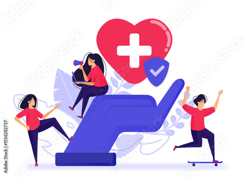Family safety, life insurance or protection concept, 