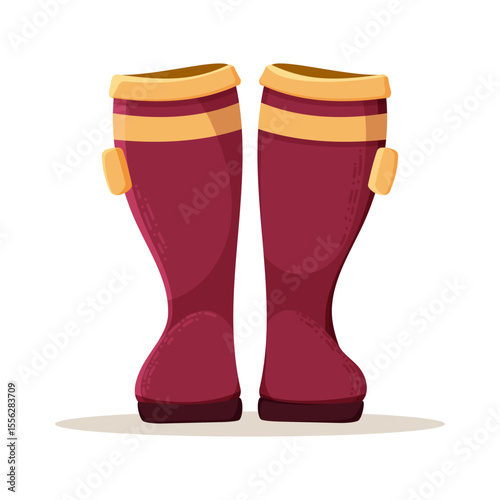 Rubber blue boots isolated on white background.