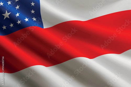 Amazonas flag waving in the wind. State of Brazil