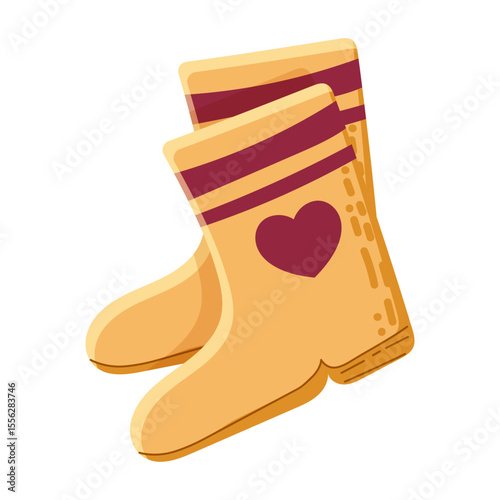 Rubber blue boots isolated on white background.