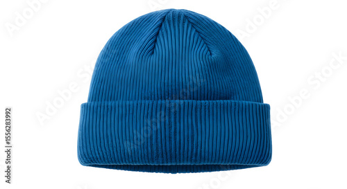 Ribbed blue beanie