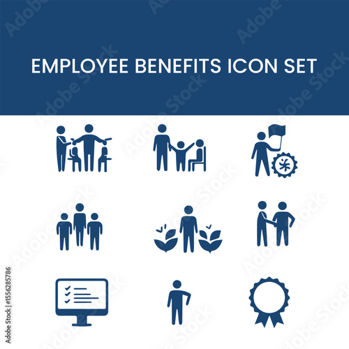 Employee Benefits Vector Set | Icons for HR Management, Payroll & Staff Perks.