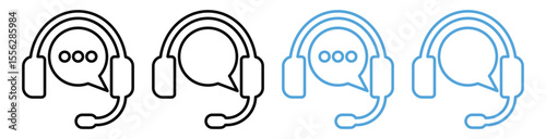 Customer Support and Live Chat Icons – Vector Set of Call Center, Helpdesk, and Online Assistance Symbols.