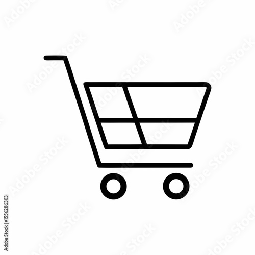 Shopping cart icon for e-commerce, a vector symbol of retail and online buying