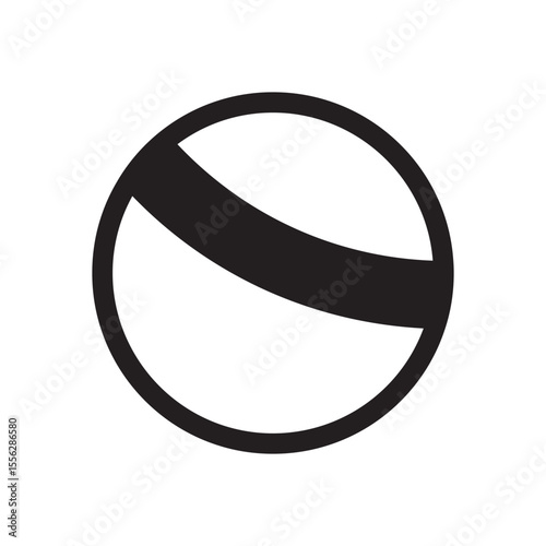 Toy ball symbol icon. Classic striped ball icon for toy stores, baby apps, or playtime branding.