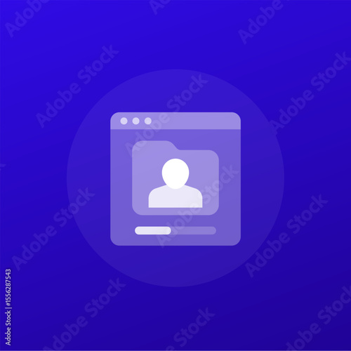User data backup icon with folder and progress bar