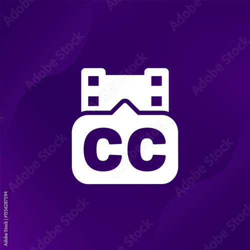 closed captions, CC icon, subtitles for video pictogram