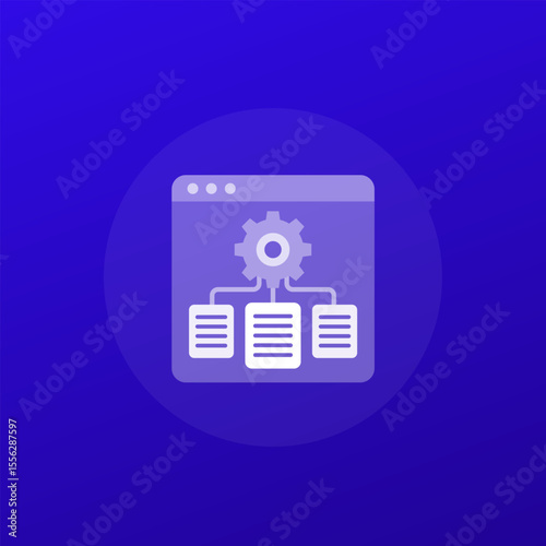 automated document management icon, business automation, transparent design