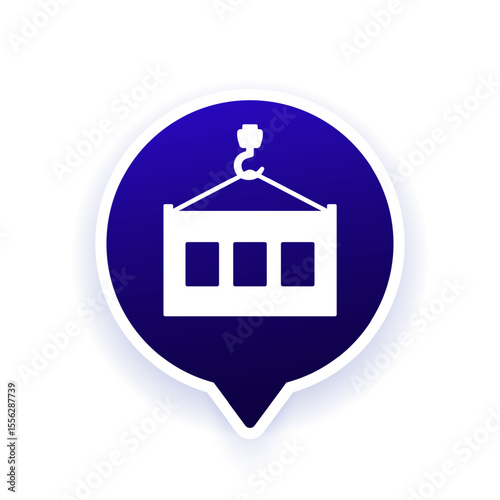 modular house icon, prefabricated office building vector