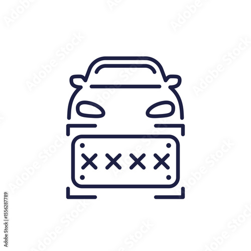 number plate and car line icon