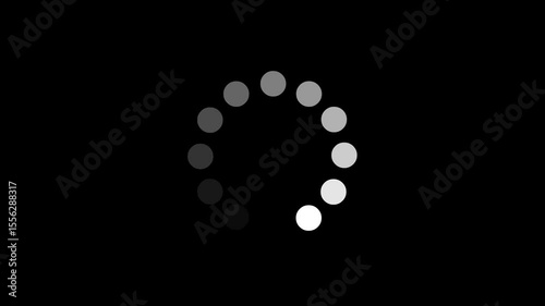 Loading wheel animation. Lower Third Animated spinning load icon with alpha layer transparent background