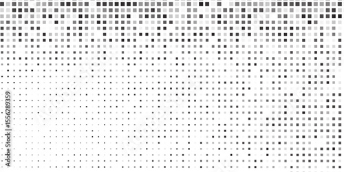 Simple rectangle grunge dotted halftone gradient texture. Vanishing polka dot background design abstract vector