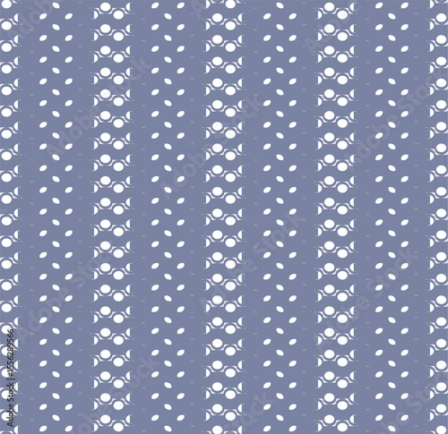 Seamless pattern of dark lilac circles and rectangular shapes for websites, postcards, textiles.