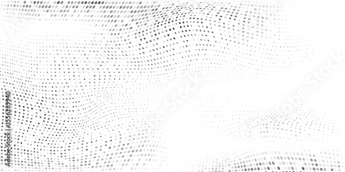 Mesh grunge dotted halftone gradient texture. Vanishing polka dot background simple