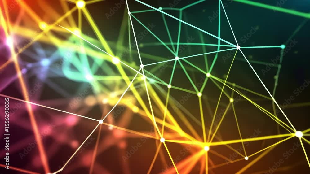 Abstract digital data plexus technology background featuring low polygon lines and dots