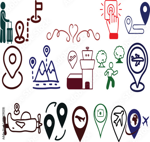 Happy birthday party vector illustration set with dental icons for business and celebration
