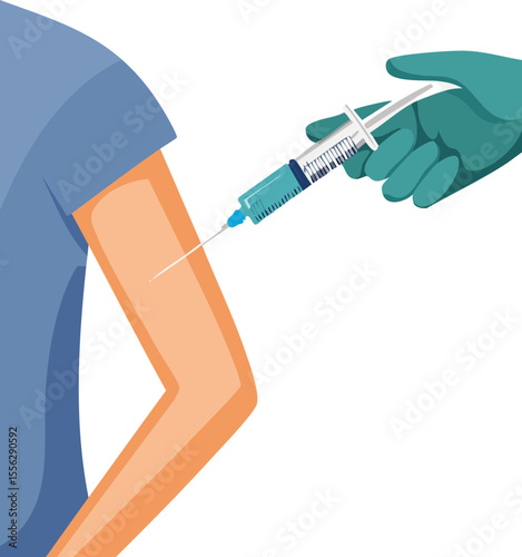 Illustration de vaccination ou injection médicale