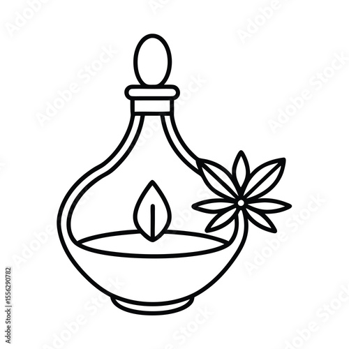 aromatherapy oil icon line art 